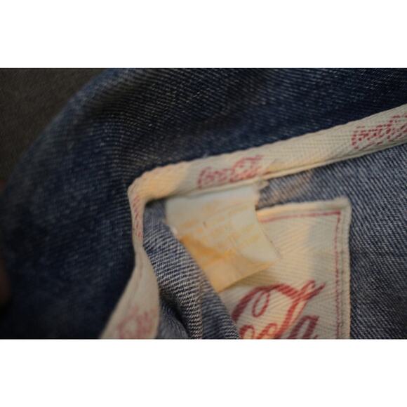 VINTAGE COCA-COLA DENIM VEST – EMBROIDERED BACK – RARE 80s/90s – MEN’S LARGE - Picture 11 of 13